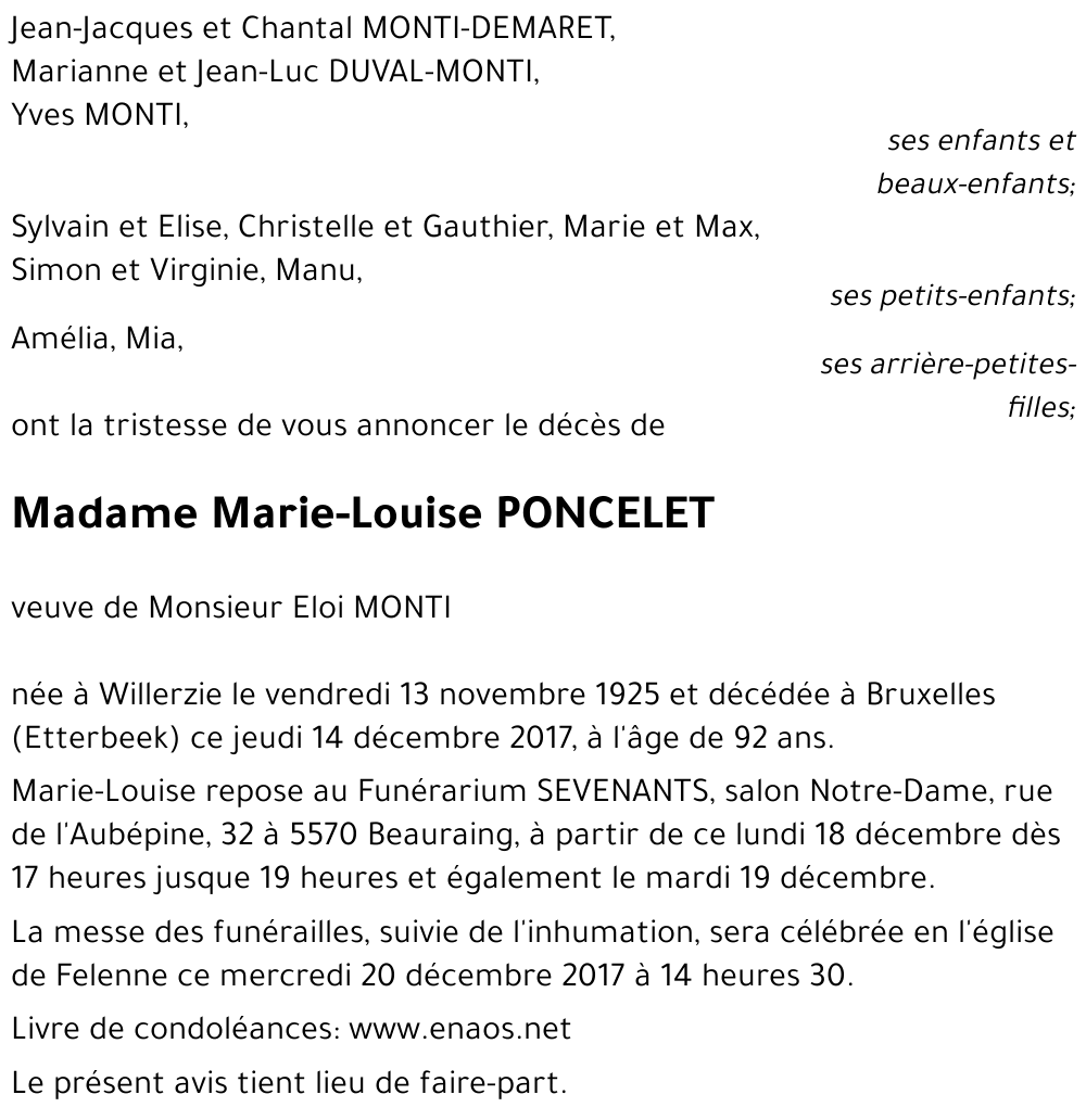 Marie-Louise PONCELET