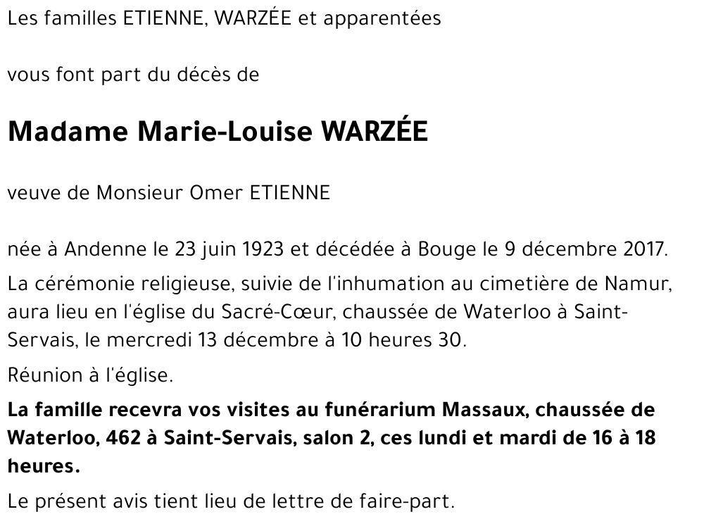 Marie-Louise WARZÉE