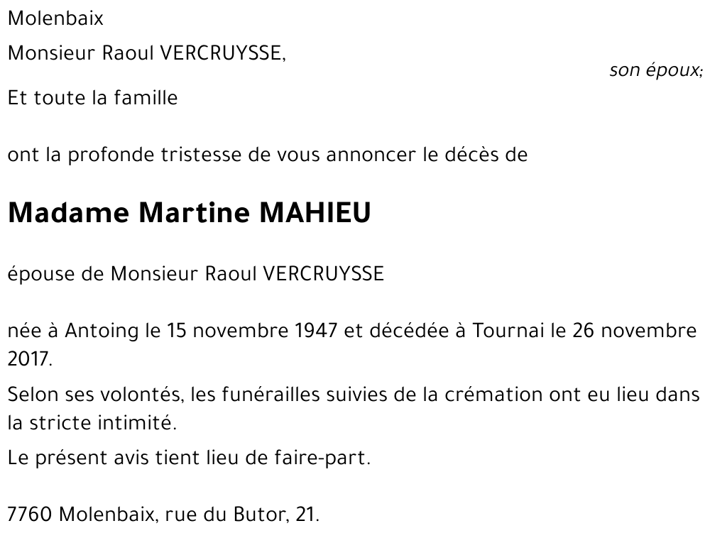 Martine MAHIEU