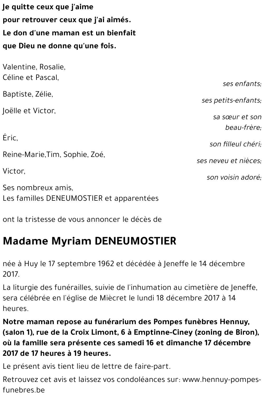 Myriam DENEUMOSTIER