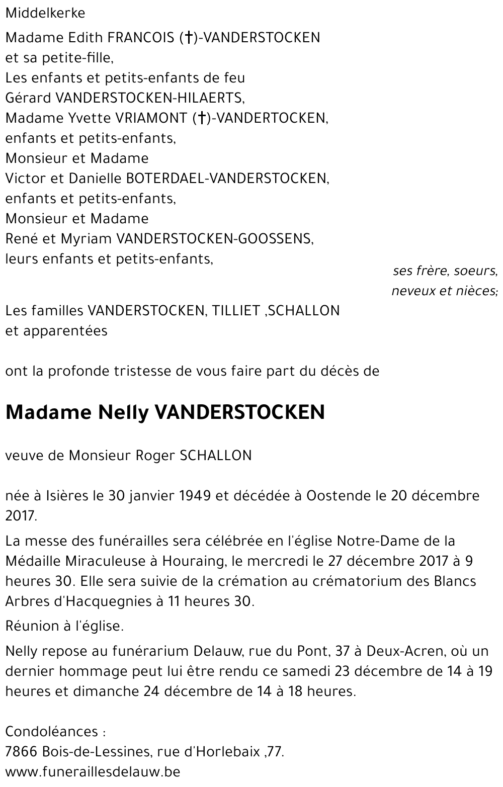 Nelly VANDERSTOCKEN