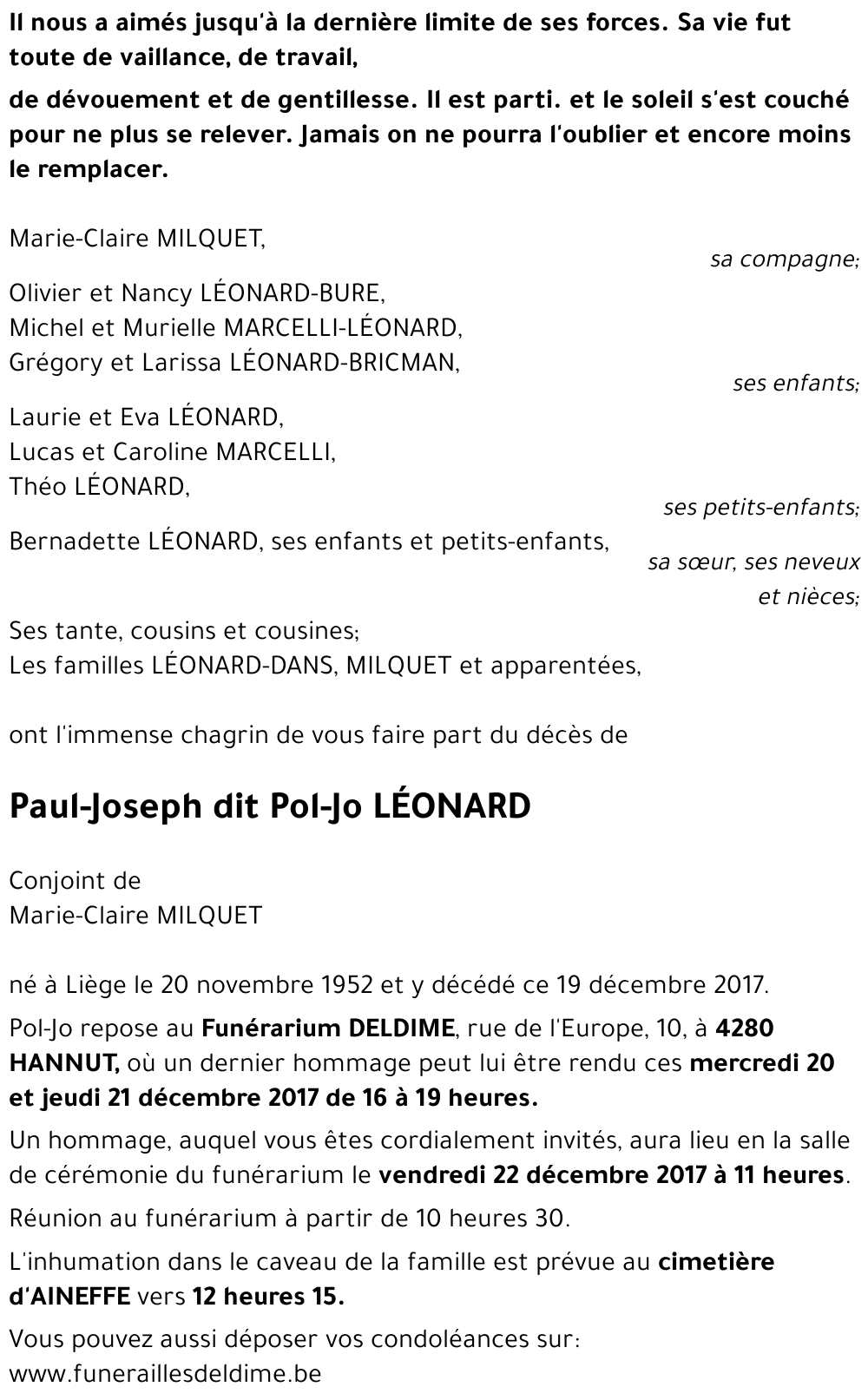 Paul-Joseph dit Pol-Jo LÉONARD