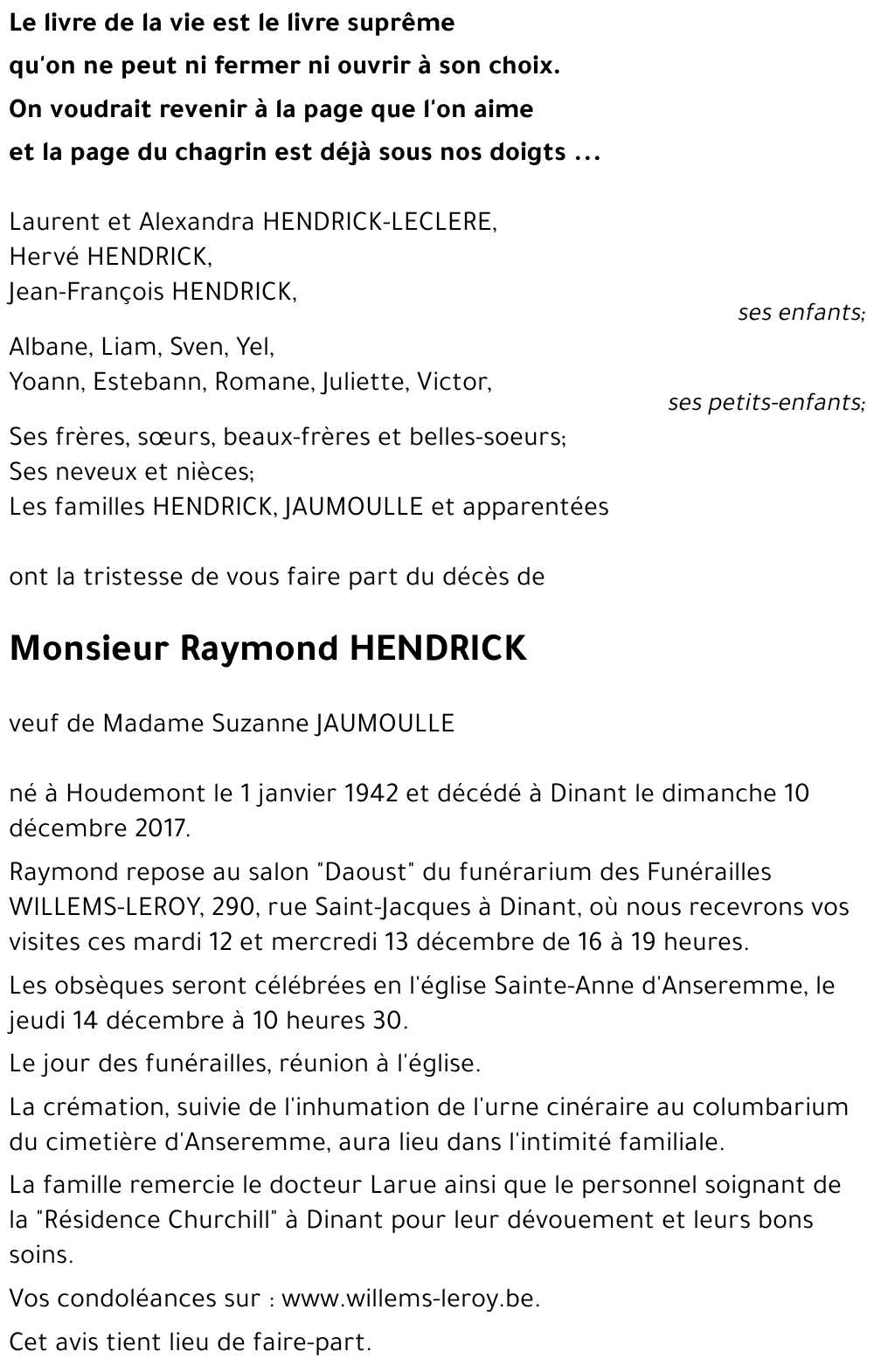 Raymond HENDRICK