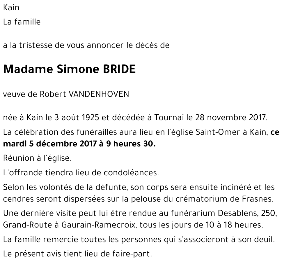 Simone BRIDE