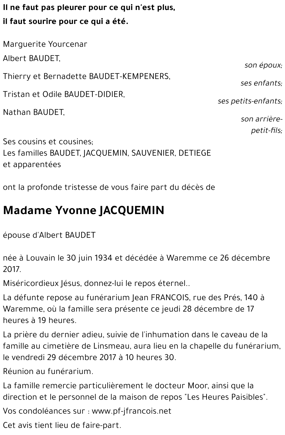 Yvonne JACQUEMIN