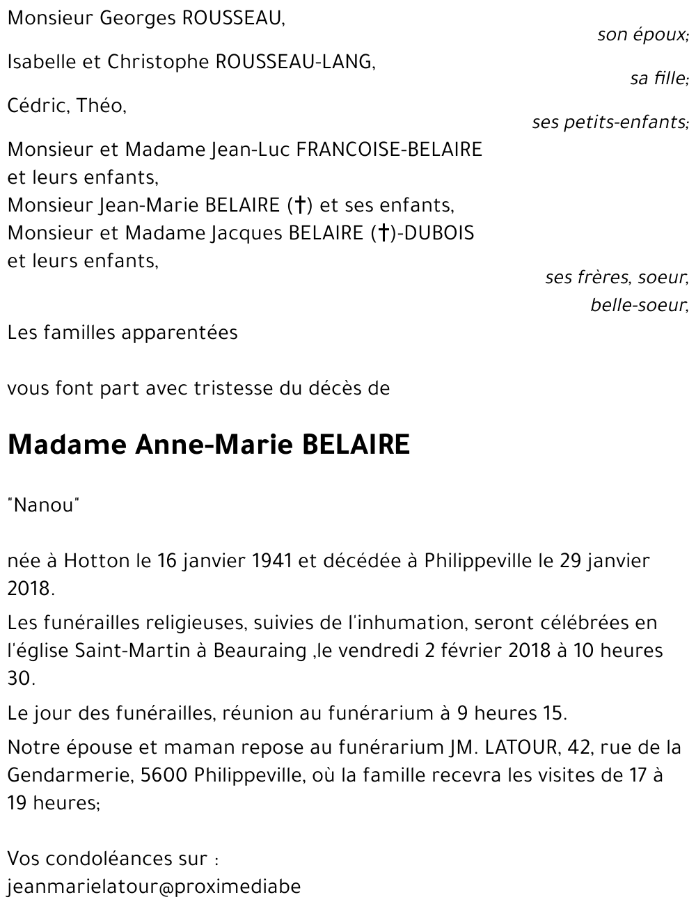 Anne-Marie BELAIRE