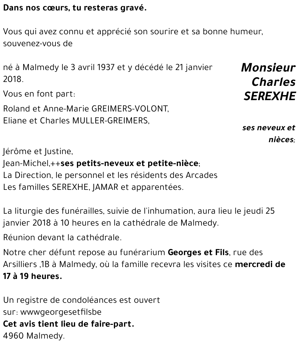 Charles SEREXHE