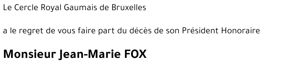 Jean-Marie FOX