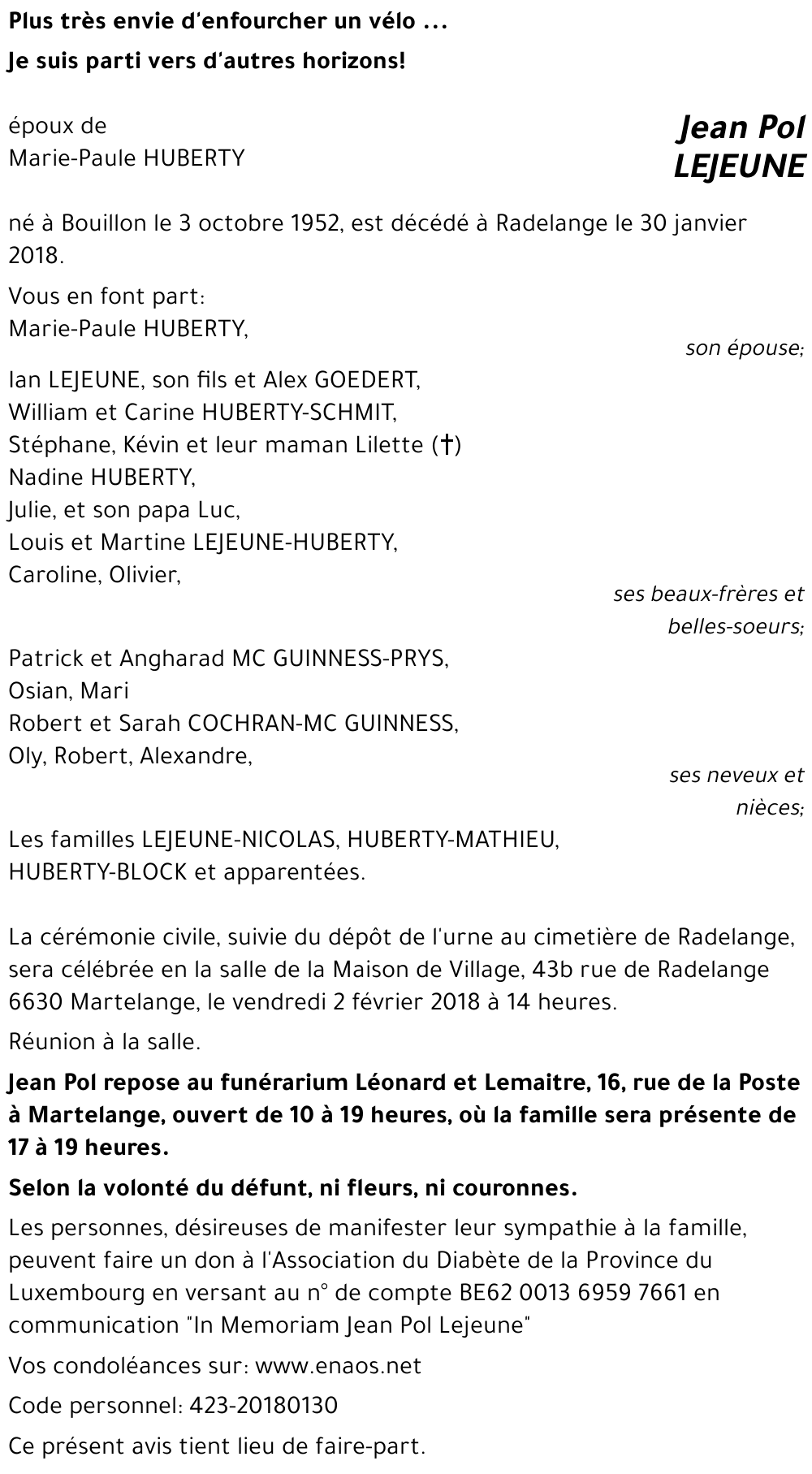 Jean Pol LEJEUNE