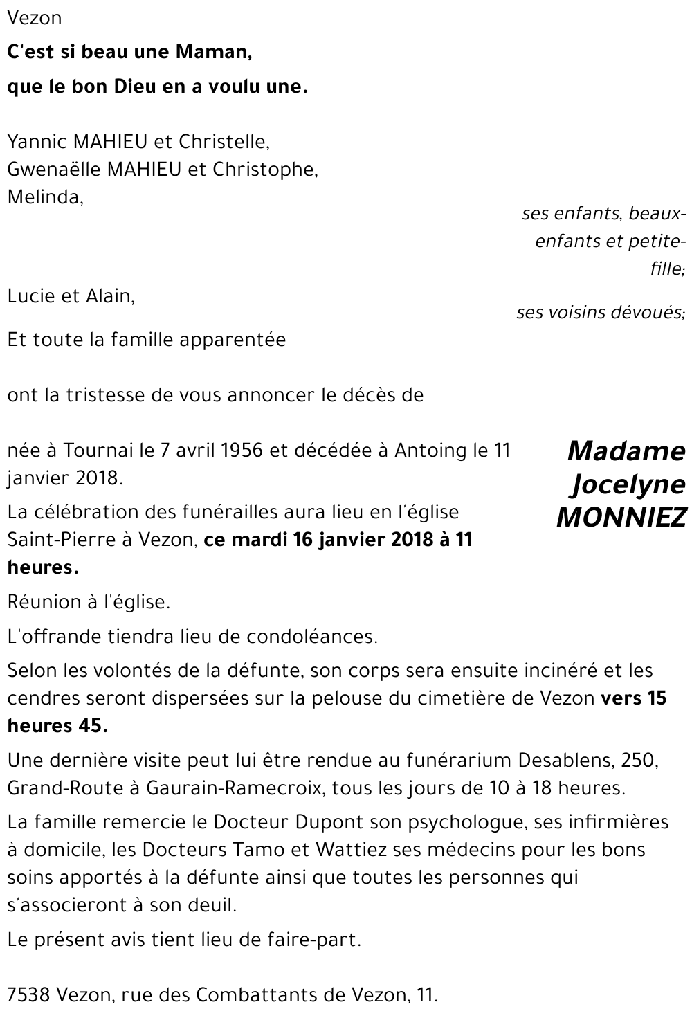 Jocelyne MONNIEZ