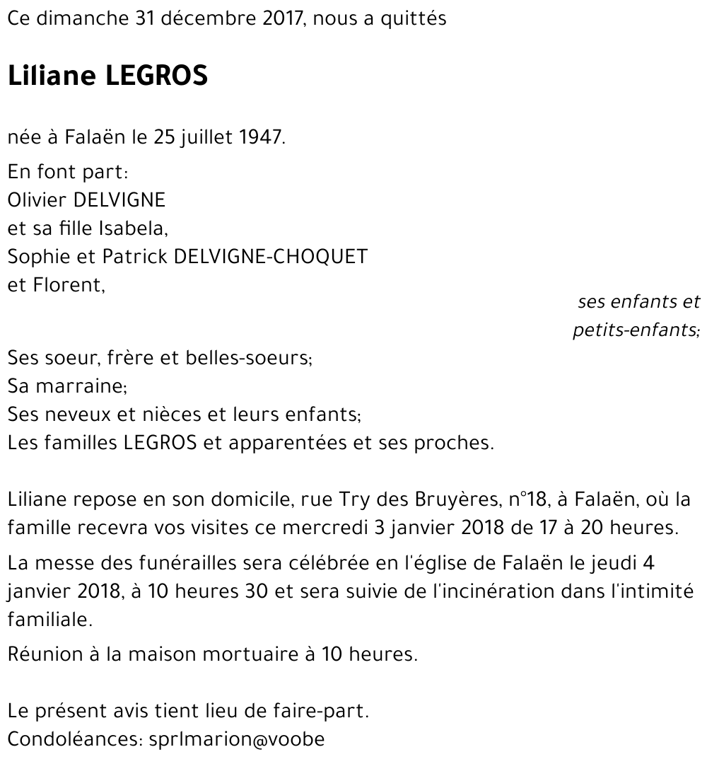 Liliane LEGROS
