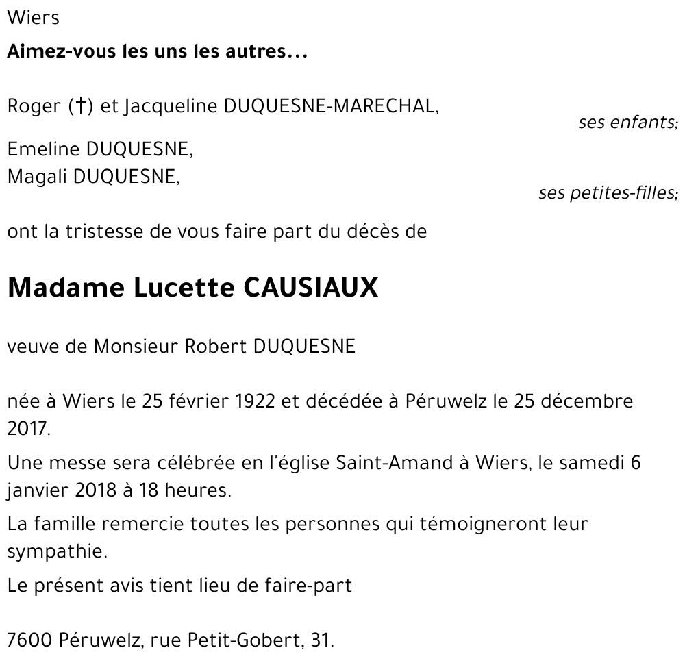 Lucette CAUSIAUX