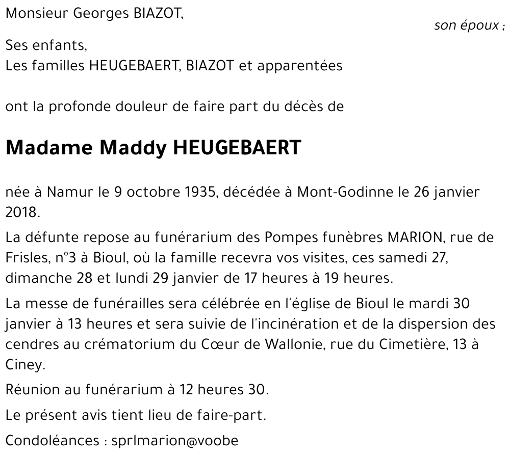 Maddy HEUGEBAERT
