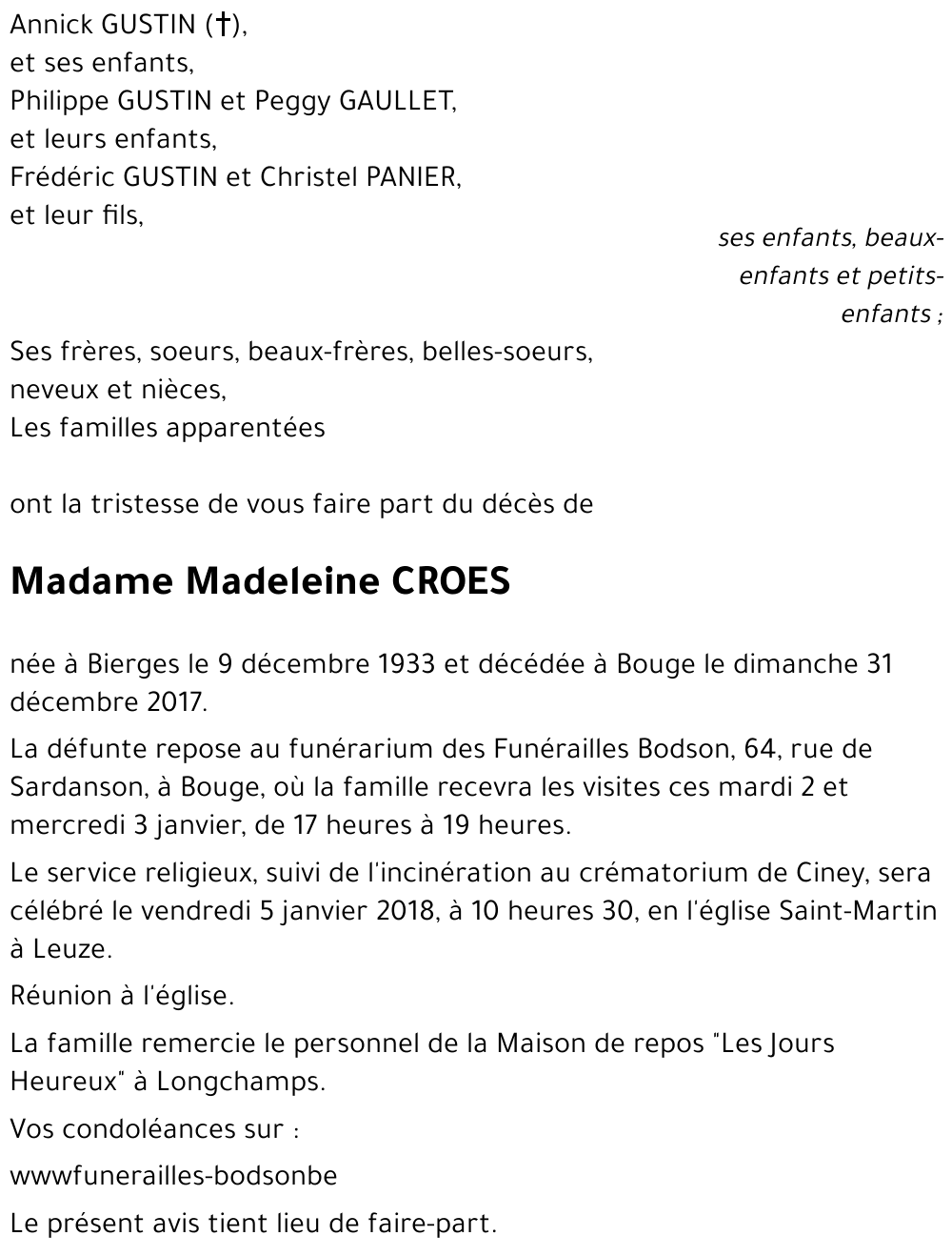 Madeleine CROES