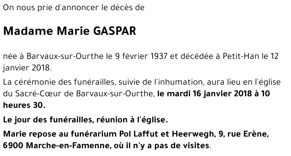 Marie GASPAR