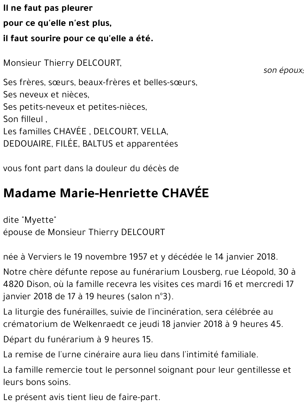 Marie-Henriette dite 