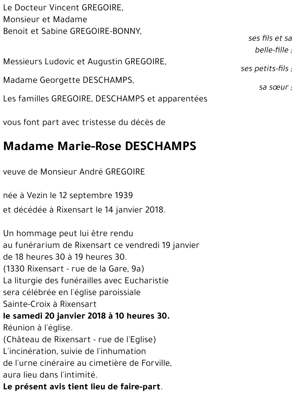 Marie-Rose DESCHAMPS