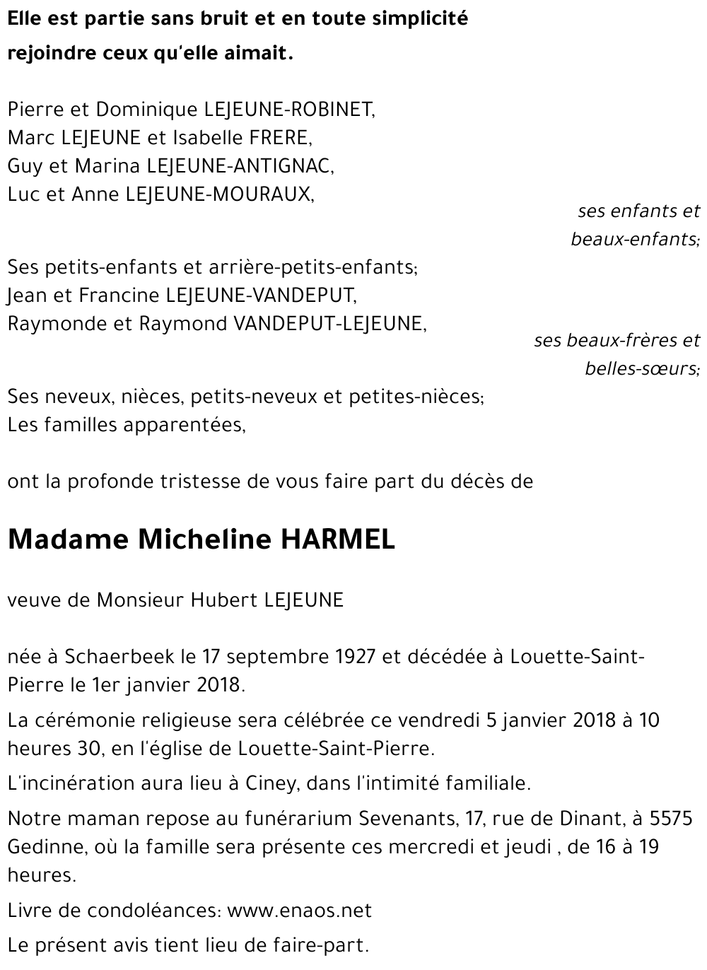 Micheline HARMEL