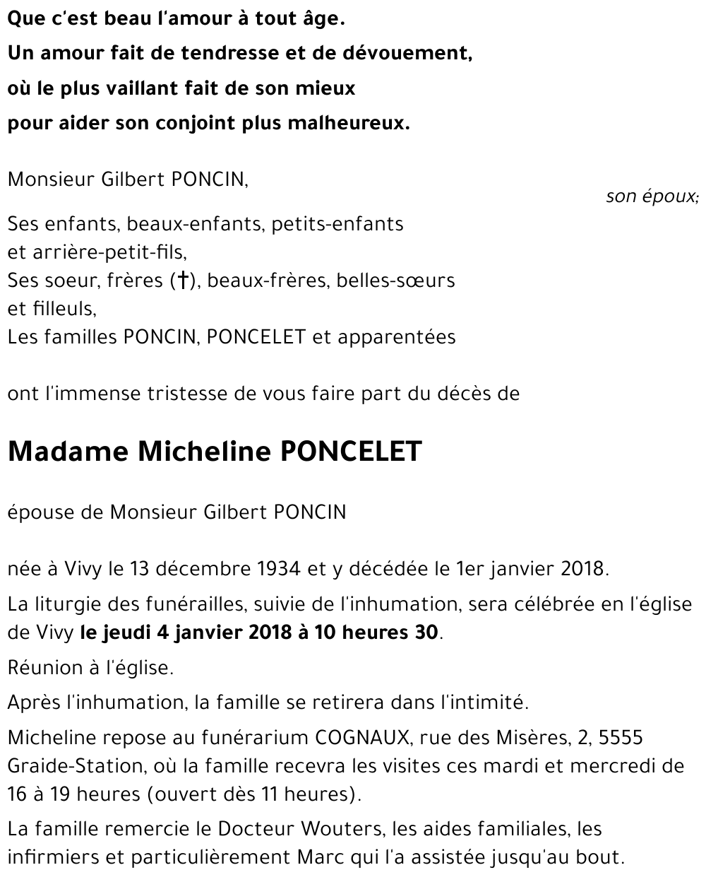 Micheline PONCELET