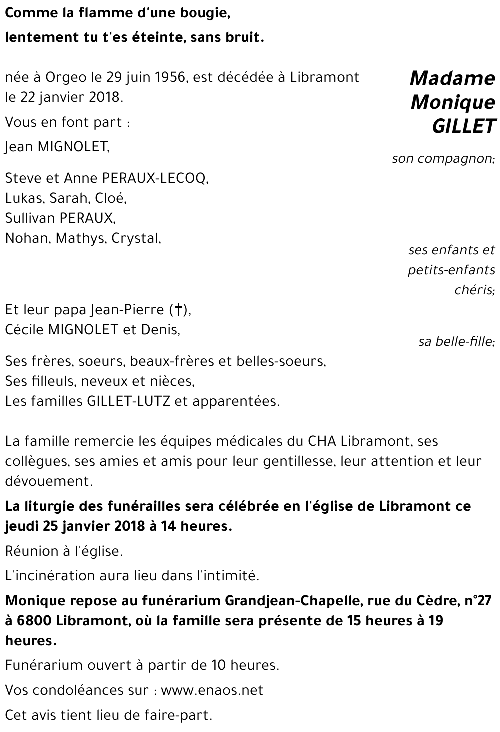 Monique GILLET
