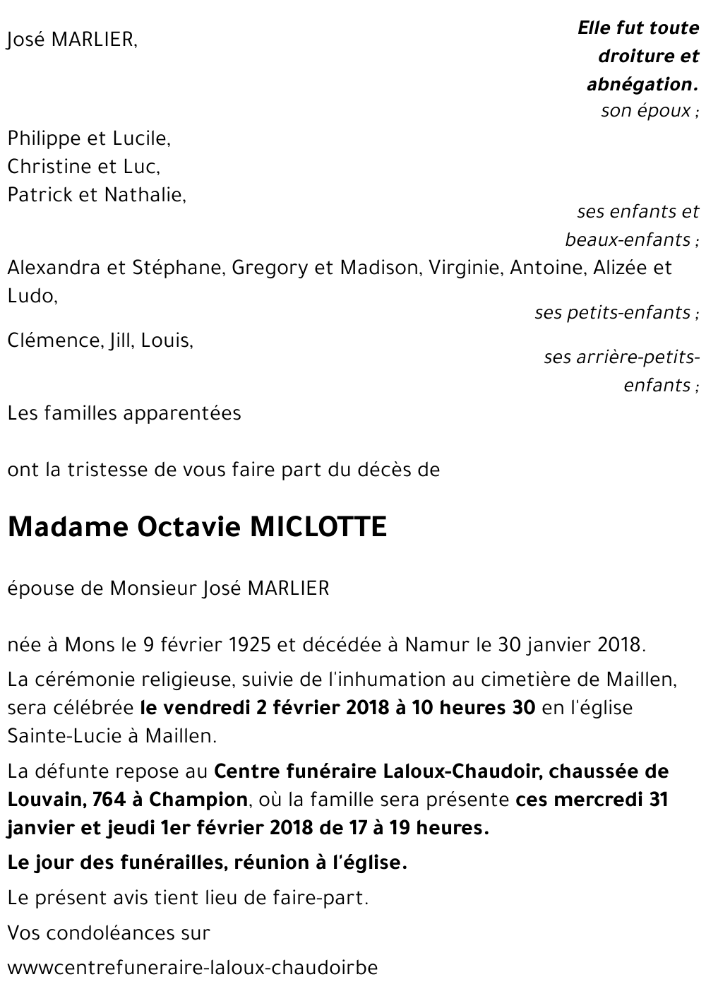 Octavie MICLOTTE