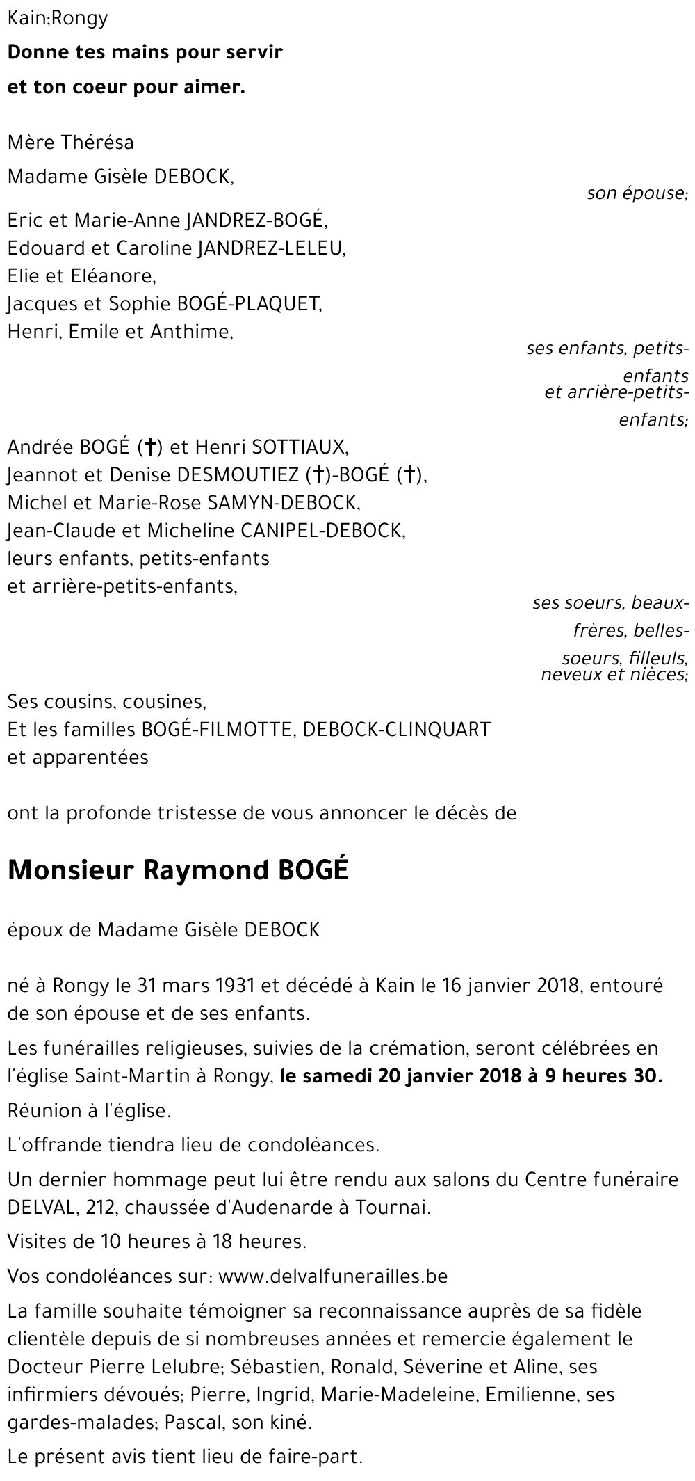 Raymond BOGÉ
