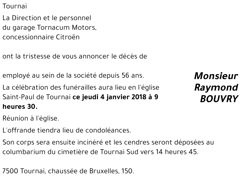 Raymond BOUVRY