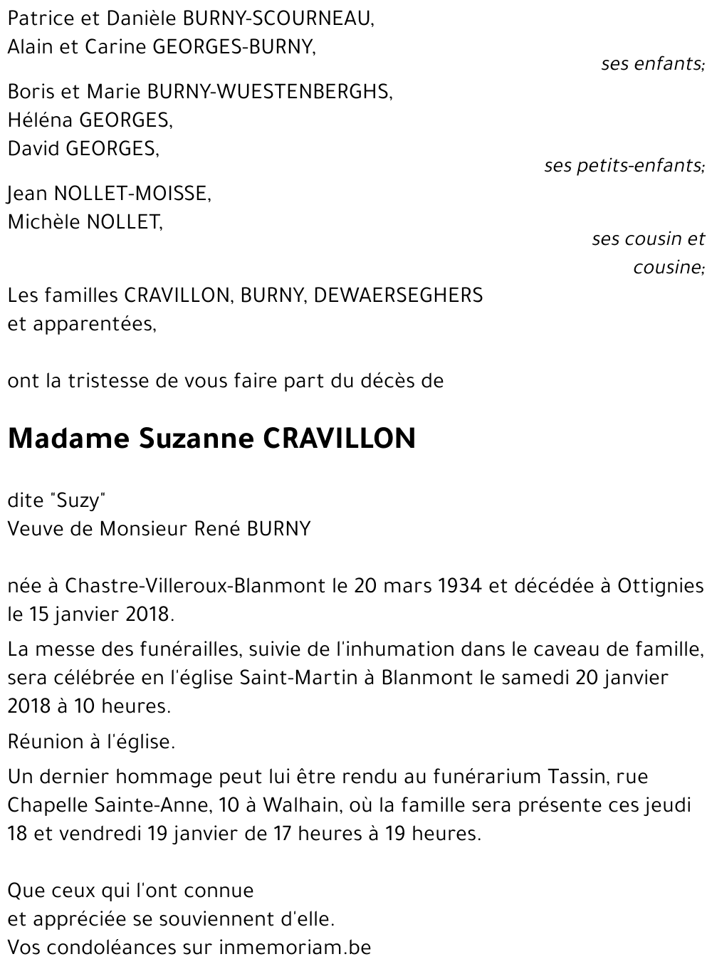 Suzanne CRAVILLON