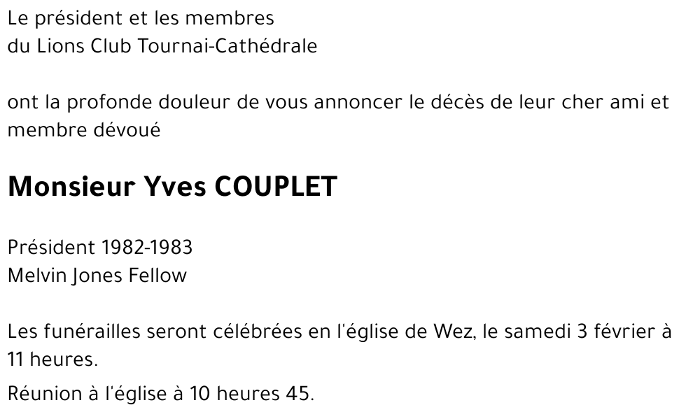 Yves COUPLET