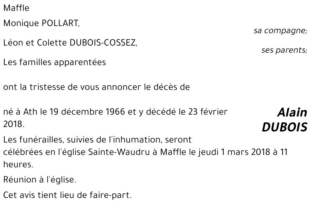 Alain DUBOIS