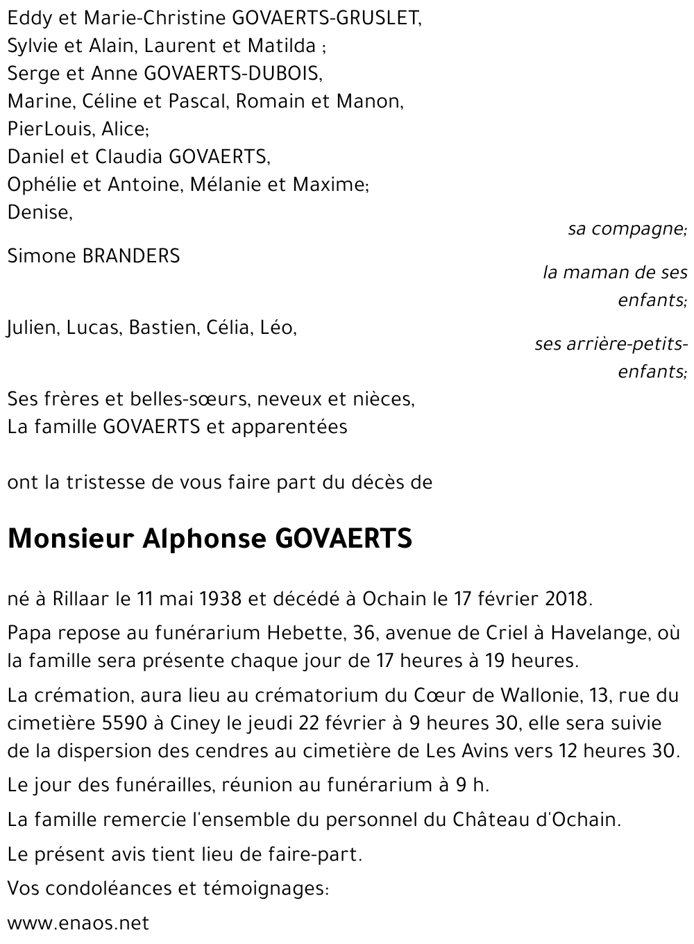 Alphonse GOVAERTS