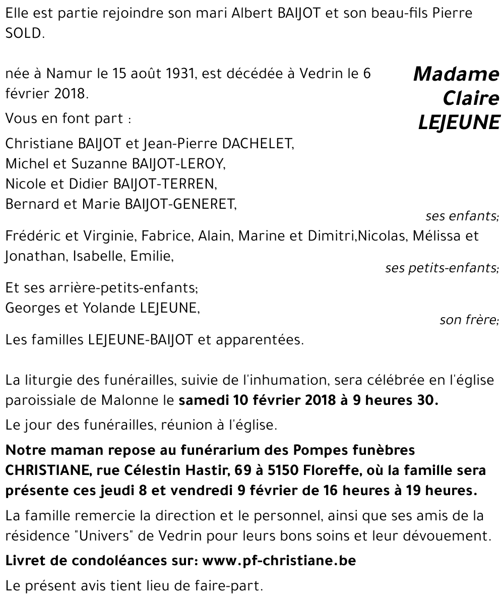 Claire LEJEUNE