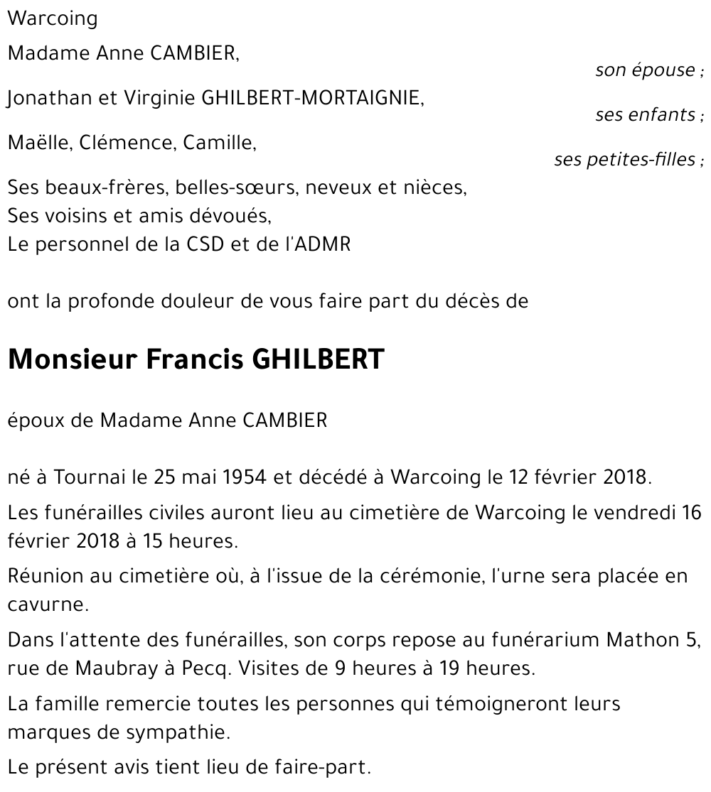 Francis GHILBERT
