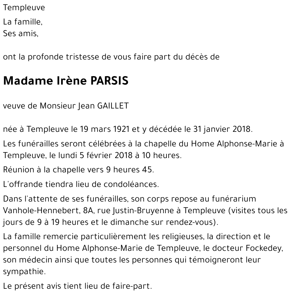 Irène PARSIS