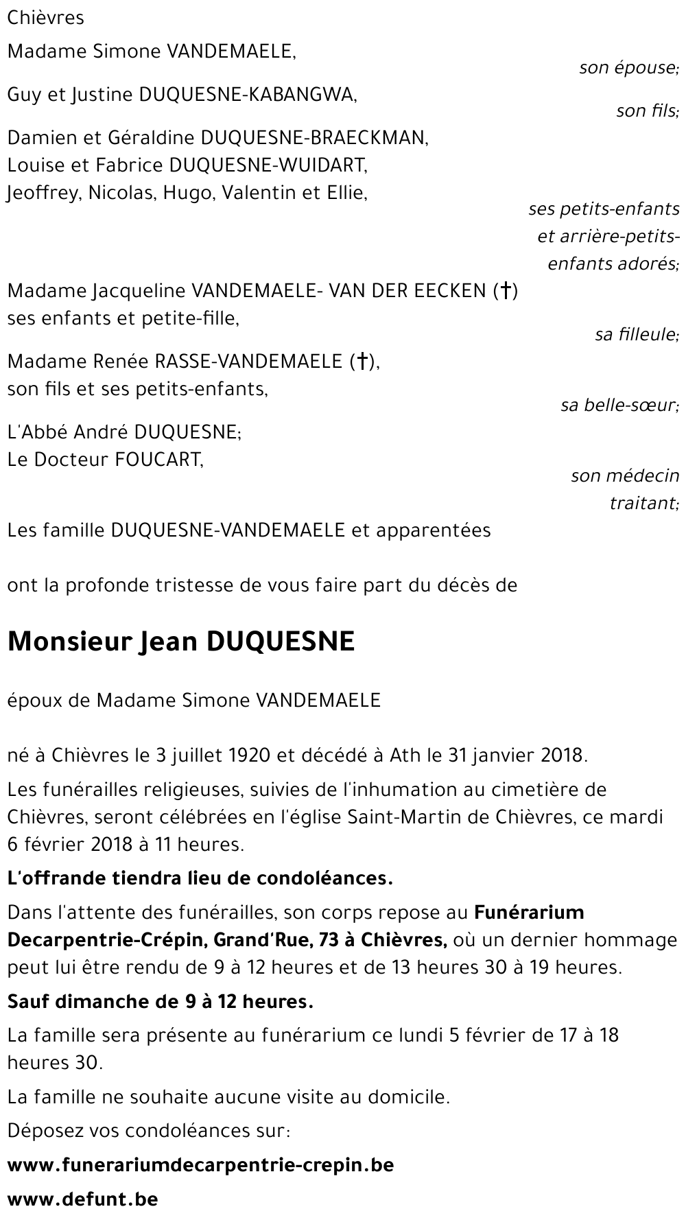 Jean DUQUESNE