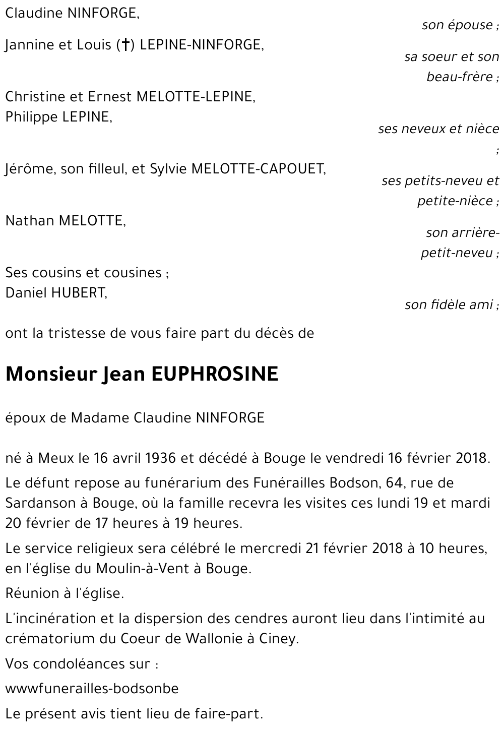 Jean EUPHROSINE