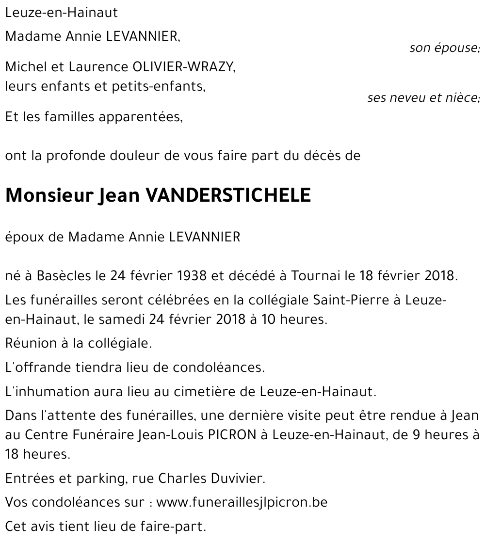 Jean VANDERSTICHELE