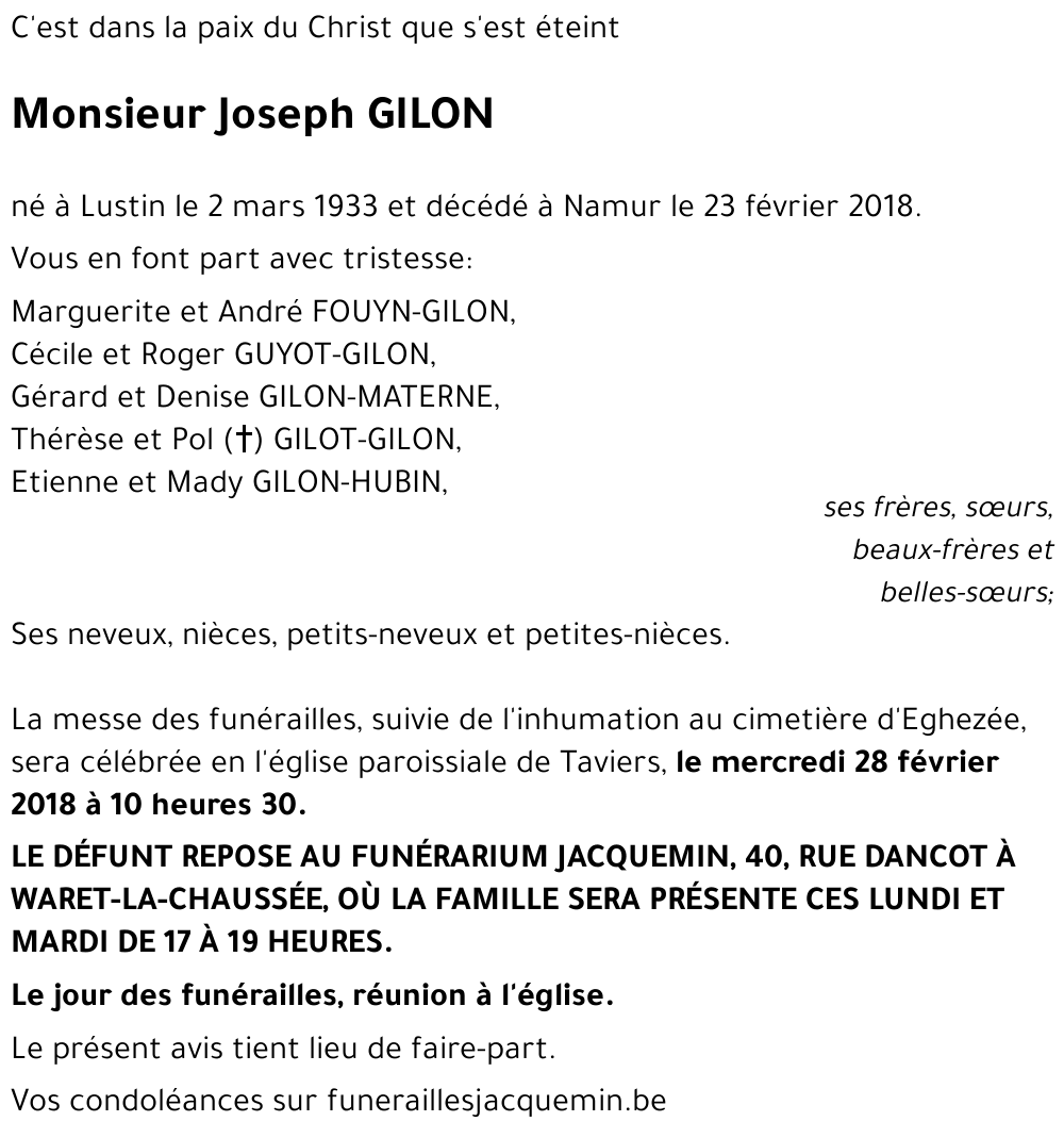 Joseph GILON
