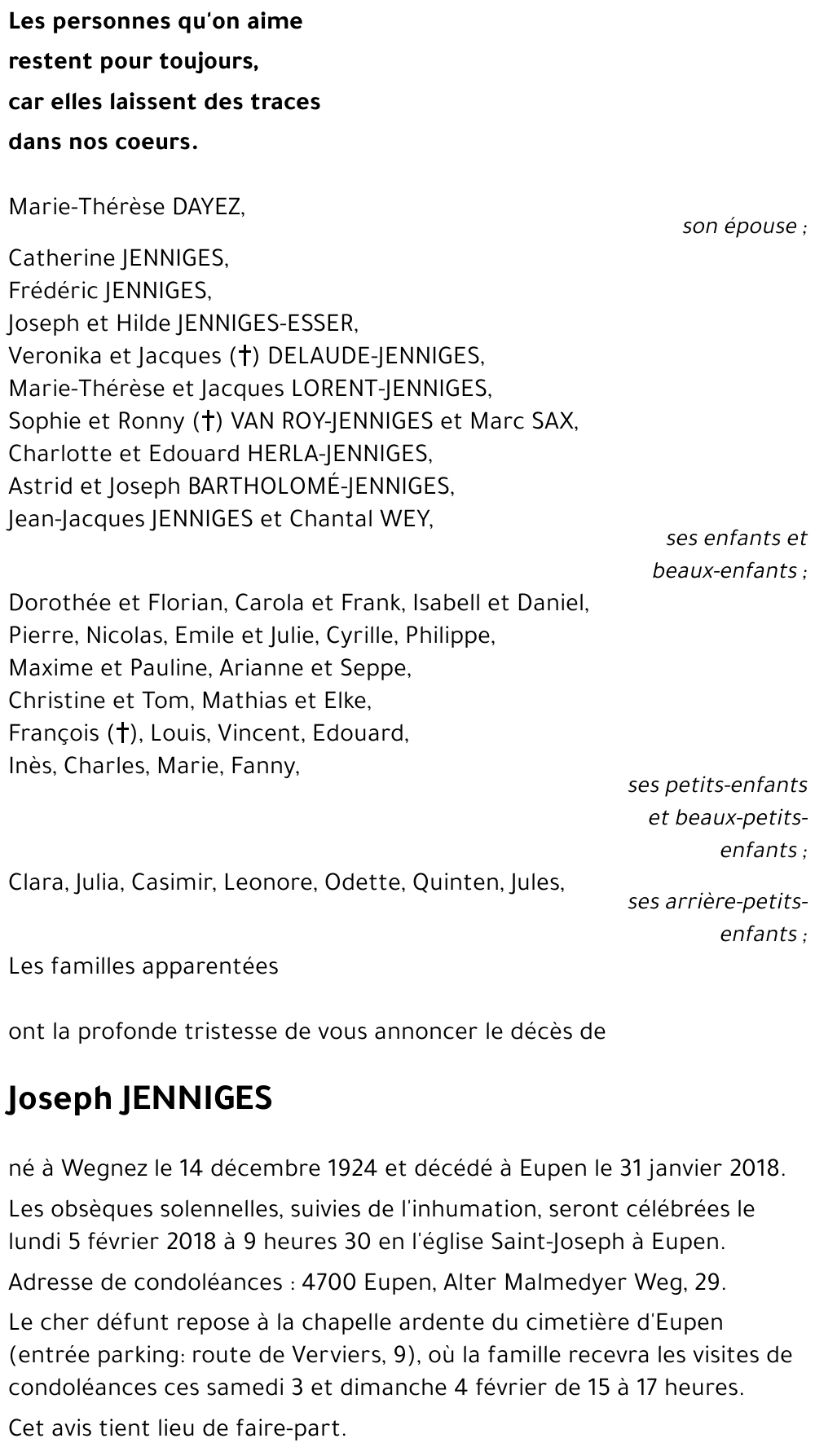 Joseph JENNIGES