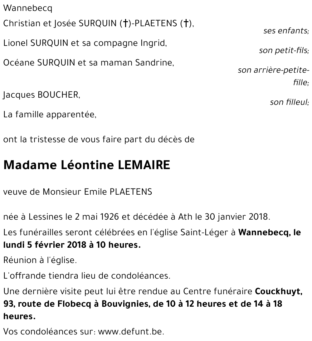 Léontine LEMAIRE