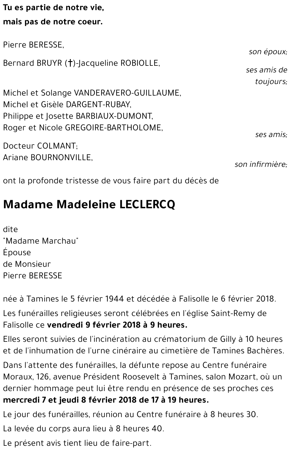 Madeleine LECLERCQ