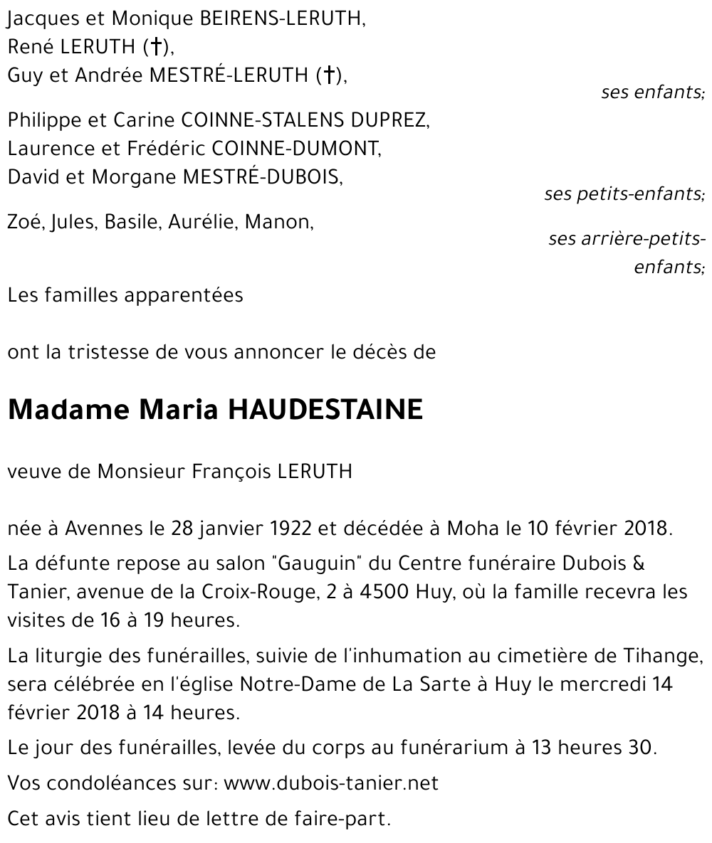 Maria HAUDESTAINE