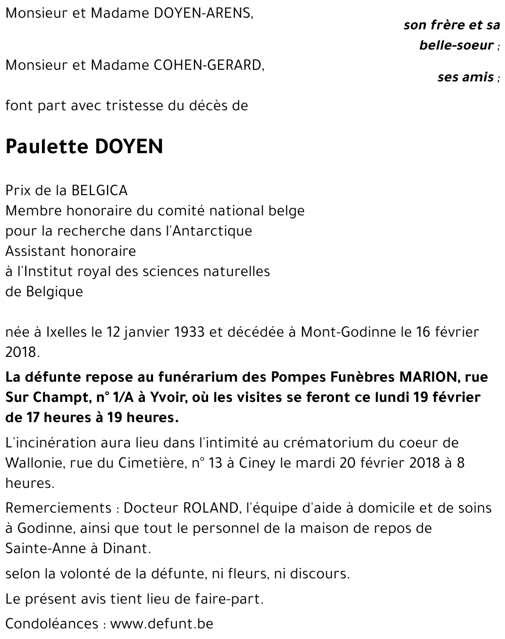 Paulette DOYEN