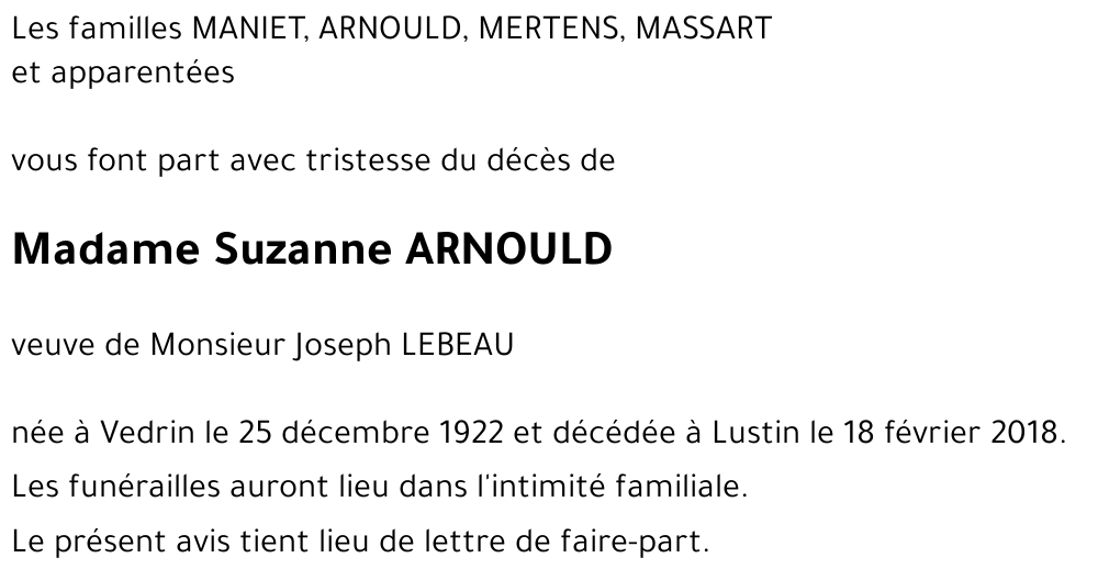 Suzanne ARNOULD
