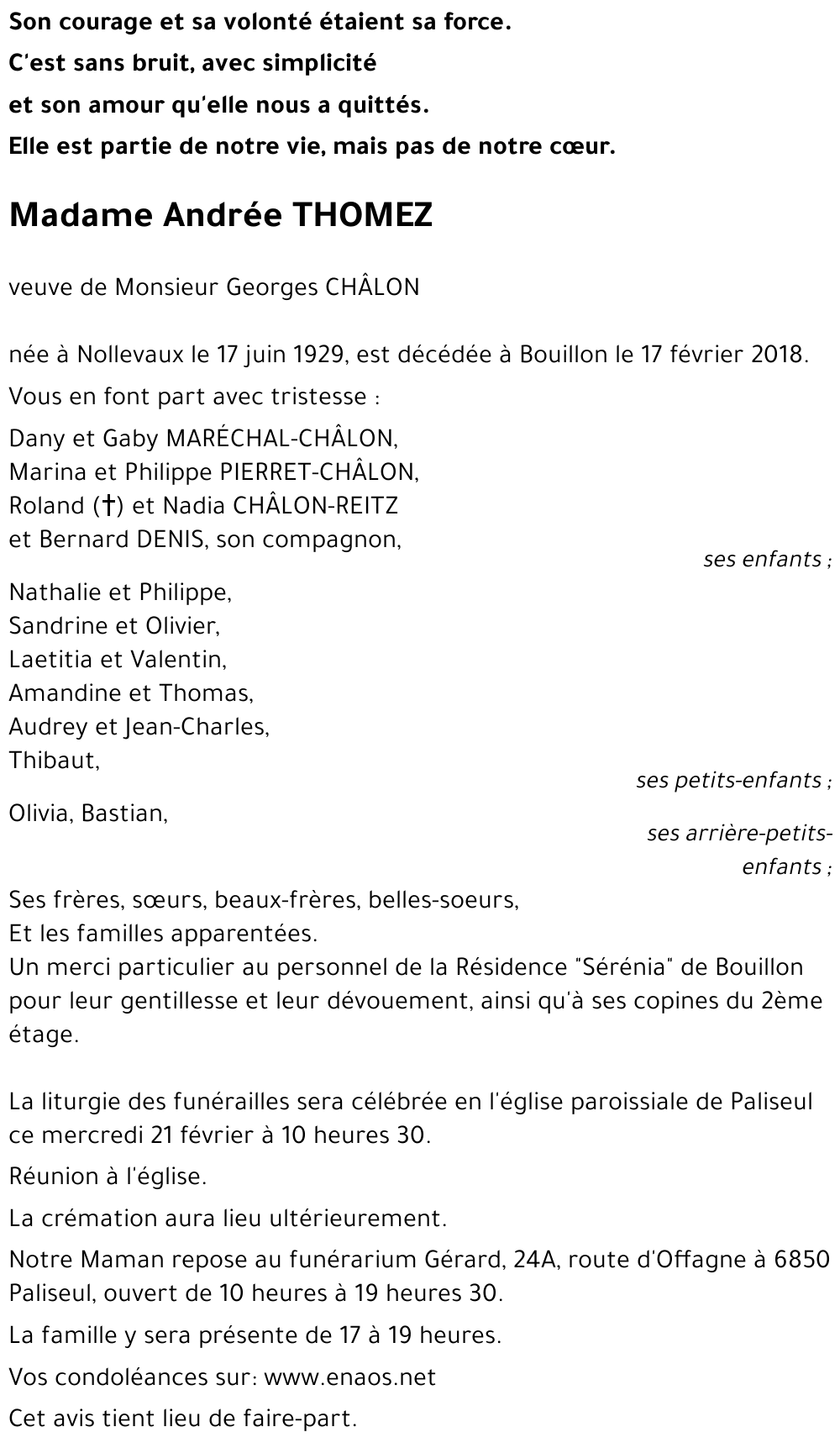 THOMEZ Andrée