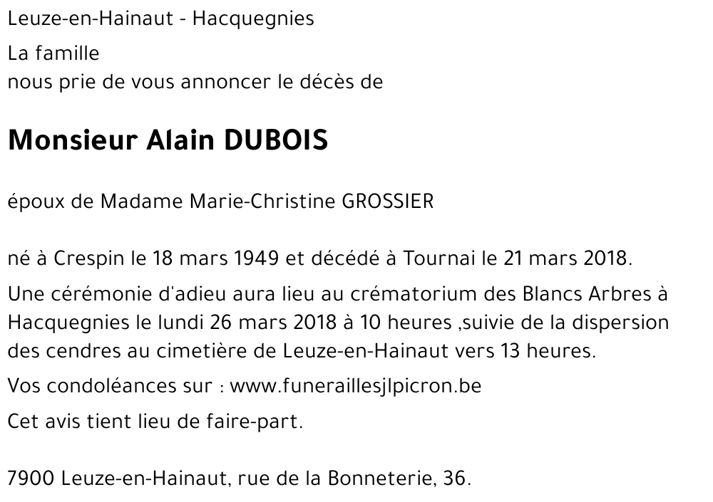 Alain DUBOIS