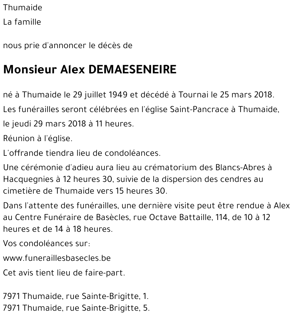 Alex DEMAESENEIRE