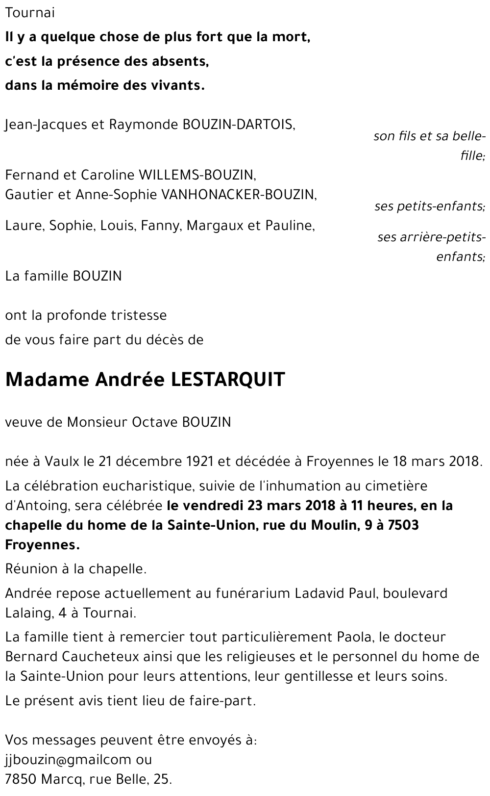 Andrée LESTARQUIT