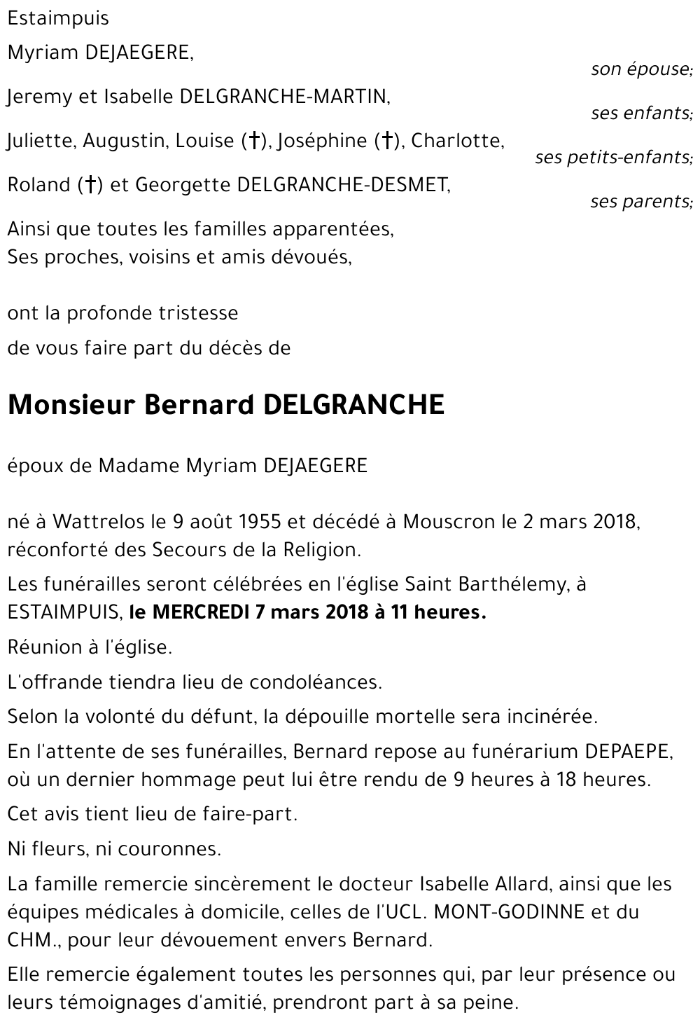 Bernard DELGRANCHE