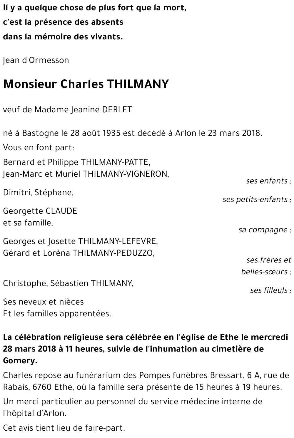 Charles THILMANY 